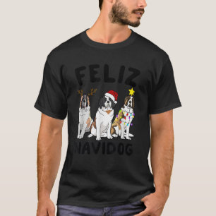 Funny Feliz Navidog St Bernard dog lover gift Chri T-Shirt