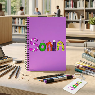 Funny Fellows Cartoon Name Notebook   Sonia
