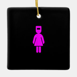 Funny Female Girl Lady Woman Welder Welding Mask Ceramic Ornament