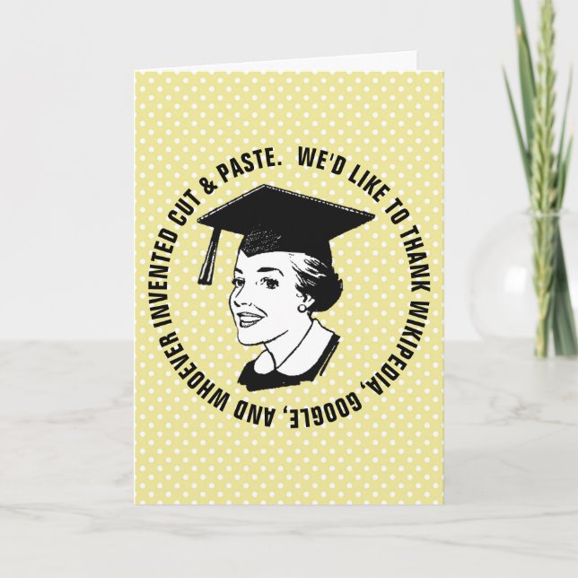 Funny Female Graduation Parental Gratitude Custom Card (Front)