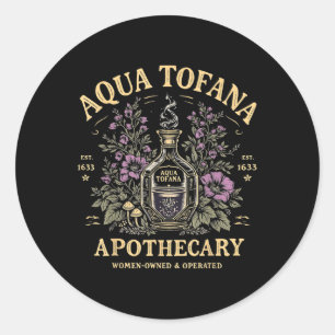 Funny Feminist Aqua Tofana Apothecary Vintage Wome Classic Round Sticker