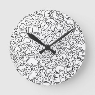 Funny feminist baby round clock