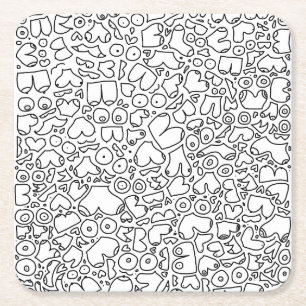 Funny feminist baby square paper coaster