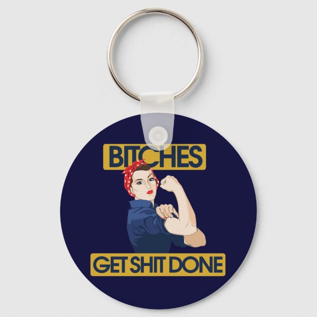 Funny feminist humour key ring (Front)