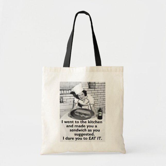 Funny Feminist Make Me a Sandwich Tote Bag (Front)