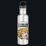 Funny Feminist Pop Art Anti Patriarchy Retro Women 710 Ml Water Bottle<br><div class="desc">Let's Take Down the Patriarchy gift. Cute retro pop art feminism design for a strong pro choice woman voting for female leadership in our country. Stand up for women's rights and female empowerment with this cool political humour cartoon that features a pretty blonde leader planning a women's march on a...</div>