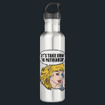 Funny Feminist Pop Art Anti Patriarchy Retro Women 710 Ml Water Bottle<br><div class="desc">Let's Take Down the Patriarchy gift. Cute retro pop art feminism design for a strong pro choice woman voting for female leadership in our country. Stand up for women's rights and female empowerment with this cool political humour cartoon that features a pretty blonde leader planning a women's march on a...</div>