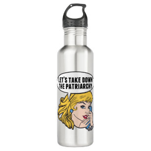 Funny Feminist Pop Art Anti Patriarchy Retro Women 710 Ml Water Bottle