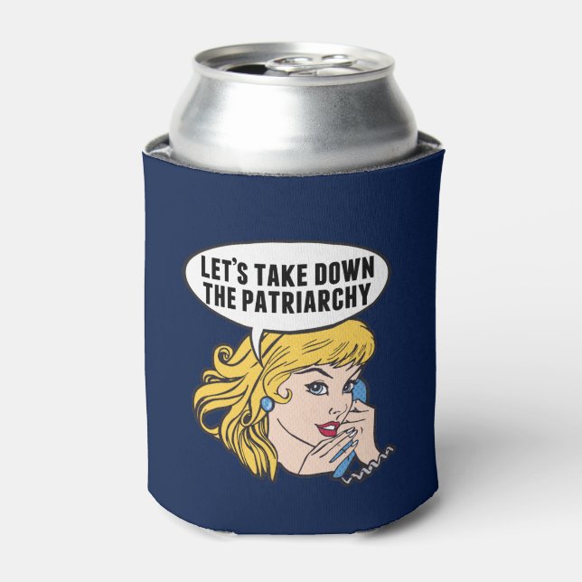 Funny Feminist Pop Art Anti Patriarchy Retro Women Can Cooler (Can Front)