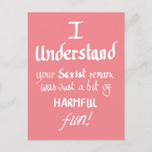 Funny Feminist Quote Handwritten Sarcastic Slogan  Postcard