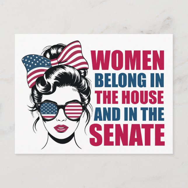Funny Feminist Quote Political American Woman Postcard (Front)