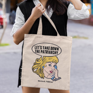 Funny Feminist Women's Rights Quote Monogram Tote Bag
