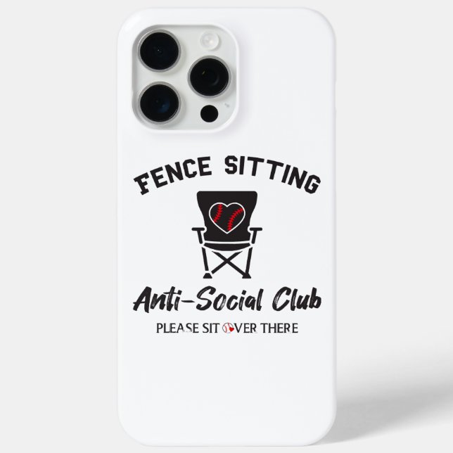 Funny Fence Sitting Anti Social Club Baseball Soft Case-Mate iPhone Case (Back)
