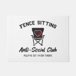 Funny Fence Sitting Anti Social Club Baseball Soft Doormat