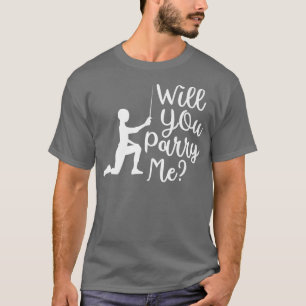 Funny Fencer Fencing Groom Bride Rapier Sabre Duel T-Shirt