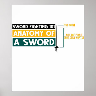 Funny Fencing Anatomy Sword Fighting Fencer T-Shir Poster