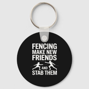 Funny Fencing Art For Men Women Kids Fencer Fencin Key Ring