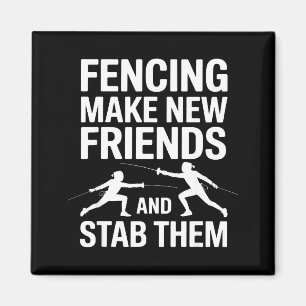 Funny Fencing Art For Men Women Kids Fencer Fencin Magnet