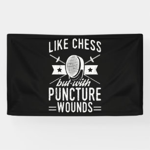 Funny Fencing Design Like Chess But With Puncture Banner
