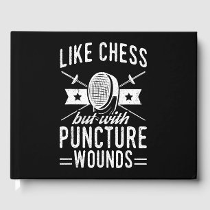 Funny Fencing Design Like Chess But With Puncture Guest Book