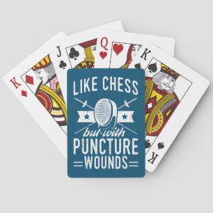 Funny Fencing Design Like Chess But With Puncture Playing Cards