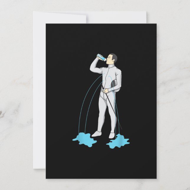 Funny Fencing Post Workout  Cute Fencer Athlete Holiday Card (Front)