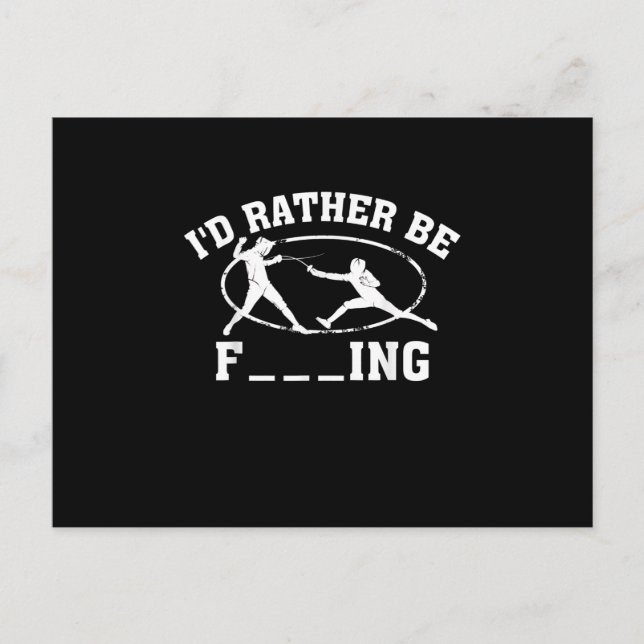 Funny Fencing Sport Gift  Cute Fencers Fighters Me Announcement Postcard (Front)