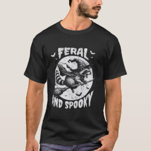 Funny Feral and Spooky Cute Racoon Halloween For  T-Shirt