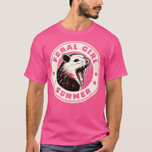 Funny Feral Girl Summer Opossum Vintage Style T-Shirt