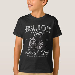 Funny feral hockey moms social club raccoon memeFu T-Shirt