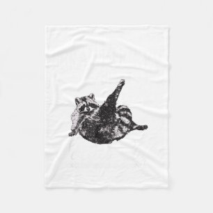 Funny Feral Hockey Moms Social Club Racoon Meme Fleece Blanket