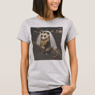 Funny Feral Opossum Bride Bachelorette Era T-Shirt