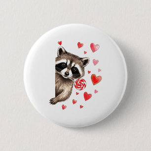 Funny Feral Raccoon Valentine's Day Sarcastic Humo 6 Cm Round Badge