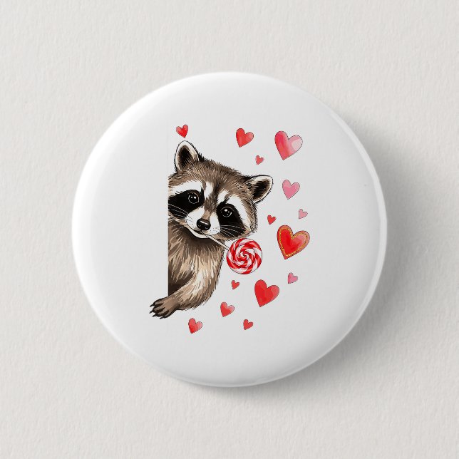 Funny Feral Raccoon Valentine's Day Sarcastic Humo 6 Cm Round Badge (Front)