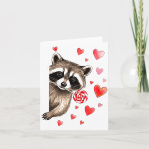 Funny Feral Raccoon Valentine's Day Sarcastic Humo Card
