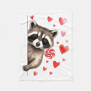 Funny Feral Raccoon Valentine's Day Sarcastic Humo Fleece Blanket