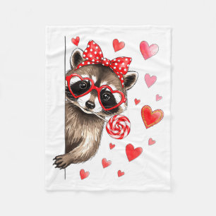 Funny Feral Raccoon Valentine's Day Sarcastic Humo Fleece Blanket