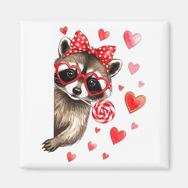 Funny Feral Raccoon Valentine's Day Sarcastic Humo Magnet (Front)