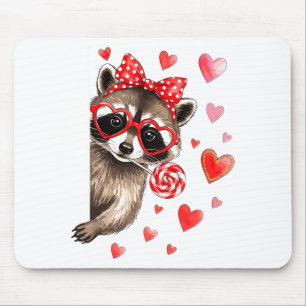 Funny Feral Raccoon Valentine's Day Sarcastic Humo Mouse Mat