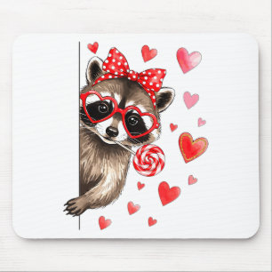 Funny Feral Raccoon Valentine's Day Sarcastic Humo Mouse Mat