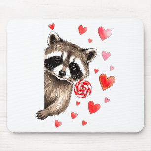 Funny Feral Raccoon Valentine's Day Sarcastic Humo Mouse Mat