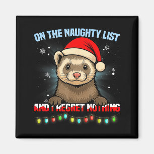 Funny Ferret Christmas Santa Hat Xmas Men Women Ki Magnet