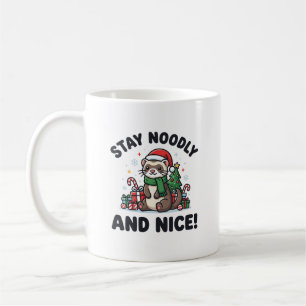 Funny Ferret Christmas Stay Noodly And Nice Coffee Mug