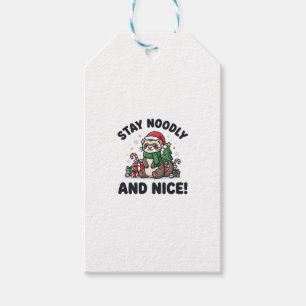 Funny Ferret Christmas Stay Noodly And Nice Gift Tags