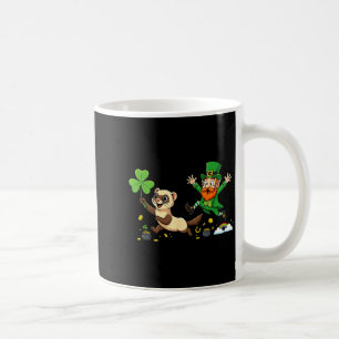 Funny ferret clover st patricks day womens mens coffee mug