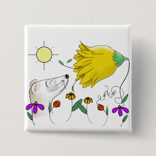 Funny Ferret Face 15 Cm Square Badge