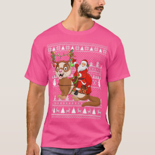 Funny Ferret Lover Santa Riding Ferret Ugly Christ T-Shirt