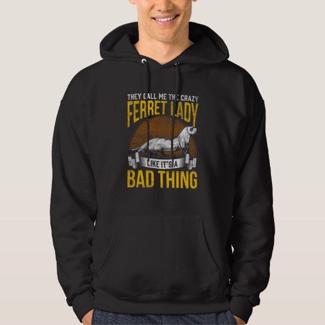 Funny Ferret Owner Woman Small Pet Lover Hoodie (Front)