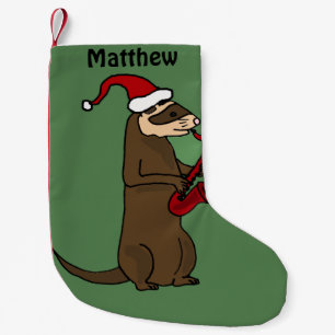 Funny Ferret Playing Saxophone Christmas Stocking