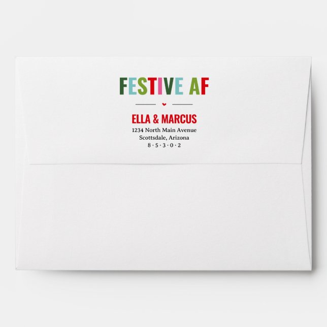 Funny Festive AF Christmas Return Address Envelope (Back (Top Flap))